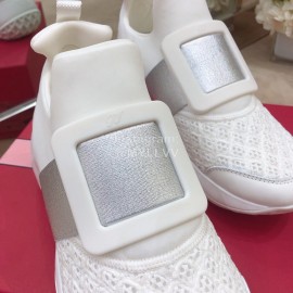 Roger Vivier Spring Mesh Breathable Casual Sneakers For Women Gray