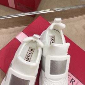 Roger Vivier Spring Mesh Breathable Casual Sneakers For Women Gray