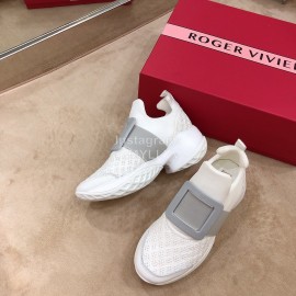 Roger Vivier Spring Mesh Breathable Casual Sneakers For Women Dark Gray