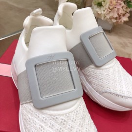 Roger Vivier Spring Mesh Breathable Casual Sneakers For Women Dark Gray