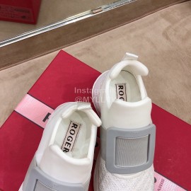 Roger Vivier Spring Mesh Breathable Casual Sneakers For Women Dark Gray