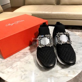 Roger Vivier Spring Mesh Breathable Casual Sneakers For Women Black