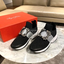 Roger Vivier Spring Mesh Breathable Casual Sneakers For Women Black
