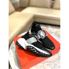Roger Vivier Spring Mesh Breathable Casual Sneakers For Women Black