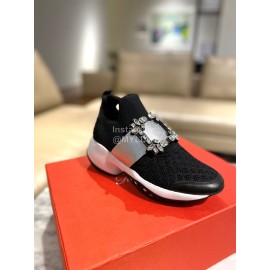 Roger Vivier Spring Mesh Breathable Casual Sneakers For Women Black