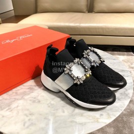 Roger Vivier Spring Mesh Breathable Casual Sneakers For Women Black