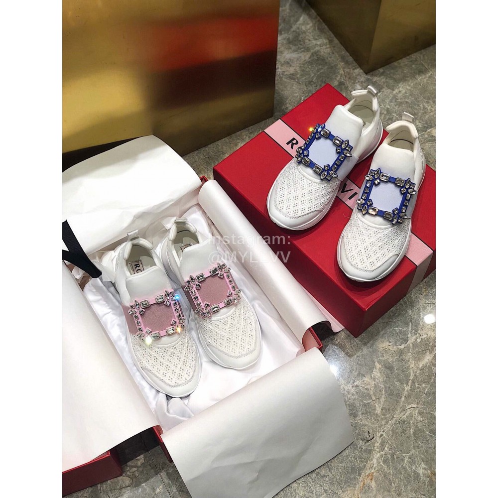 Roger Vivier Spring Mesh Breathable Casual Sneakers For Women Pink