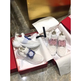 Roger Vivier Spring Mesh Breathable Casual Sneakers For Women Pink