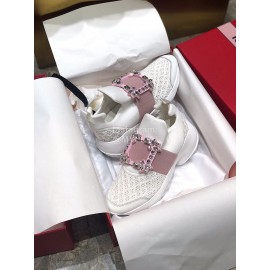 Roger Vivier Spring Mesh Breathable Casual Sneakers For Women Pink