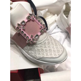 Roger Vivier Spring Mesh Breathable Casual Sneakers For Women Pink