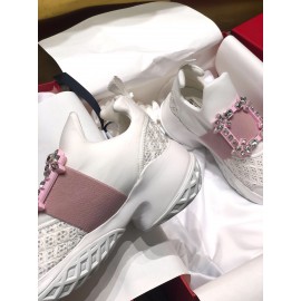 Roger Vivier Spring Mesh Breathable Casual Sneakers For Women Pink