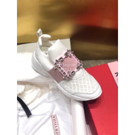 Roger Vivier Spring Mesh Breathable Casual Sneakers For Women Pink