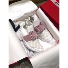 Roger Vivier Spring Mesh Breathable Casual Sneakers For Women Pink