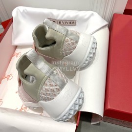 Roger Vivier Spring Mesh Breathable Casual Sneakers For Women Green