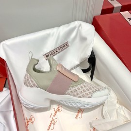 Roger Vivier Spring Mesh Breathable Casual Sneakers For Women Green