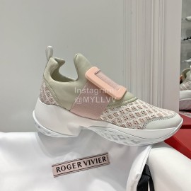 Roger Vivier Spring Mesh Breathable Casual Sneakers For Women Green