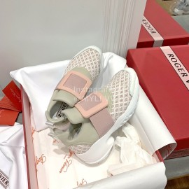 Roger Vivier Spring Mesh Breathable Casual Sneakers For Women Green