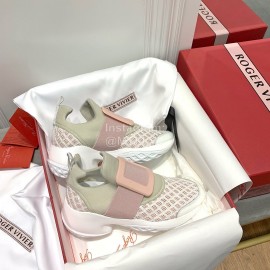 Roger Vivier Spring Mesh Breathable Casual Sneakers For Women Green