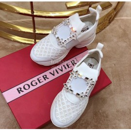Roger Vivier Spring Mesh Breathable Casual White Sneakers For Women