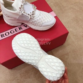 Roger Vivier Spring Mesh Breathable Casual White Sneakers For Women