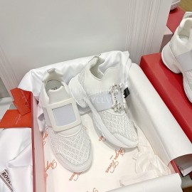 Roger Vivier Spring Mesh Breathable Casual White Sneakers For Women