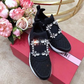 Roger Vivier Spring Mesh Breathable Casual Black Sneakers For Women