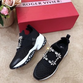 Roger Vivier Spring Mesh Breathable Casual Black Sneakers For Women