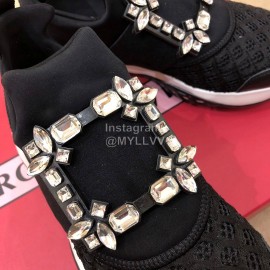 Roger Vivier Spring Mesh Breathable Casual Black Sneakers For Women