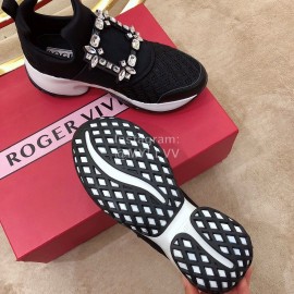 Roger Vivier Spring Mesh Breathable Casual Black Sneakers For Women