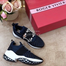 Roger Vivier Spring Mesh Breathable Casual Blue Sneakers For Women