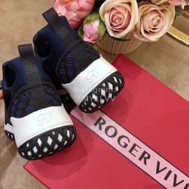 Roger Vivier Spring Mesh Breathable Casual Blue Sneakers For Women