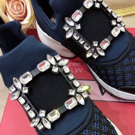 Roger Vivier Spring Mesh Breathable Casual Blue Sneakers For Women