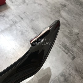 Roger Vivier Patent Leather Square Buckle High Heels For Women Black