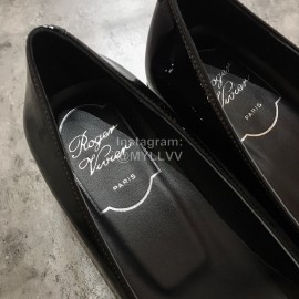 Roger Vivier Patent Leather Square Buckle High Heels For Women Black