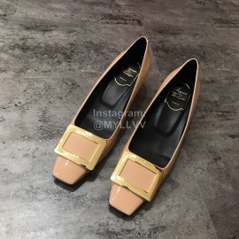 Roger Vivier Patent Leather Square Buckle High Heels For Women