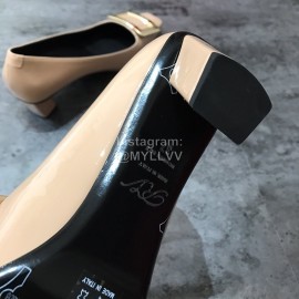 Roger Vivier Patent Leather Square Buckle High Heels For Women