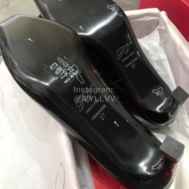 Roger Vivier New Patent Leather Square Buckle High Heels For Women Black