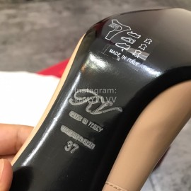 Roger Vivier New Patent Leather Square Buckle High Heels For Women Khaki