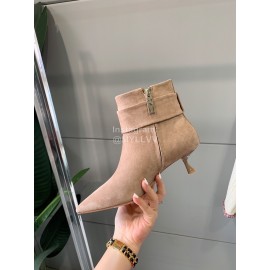 Roger Vivier New Velvet Square Buckle Pointed High Heel Boots