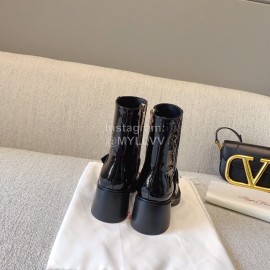 Roger Vivier Autumn Winter New Black Patent Leather Boots For Women 