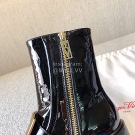 Roger Vivier Autumn Winter New Black Patent Leather Boots For Women 