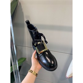 Roger Vivier Autumn Winter Fashion Black Leather Martin Boots For Women 