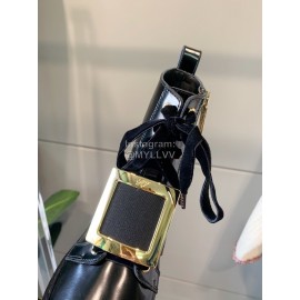 Roger Vivier Autumn Winter Fashion Black Leather Martin Boots For Women 