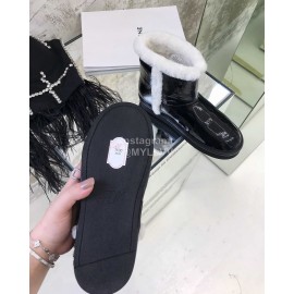 Roger Vivier Autumn Winter Lamb Wool Boots For Women Black