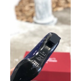 Roger Vivier Fashion Patent Leather Gold Square Buckle High Heels Blue