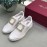 Roger Vivier Spring Summer Diamond Square Buckle Leather Casual Shoes White