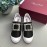 Roger Vivier Spring Summer Diamond Square Buckle Leather Casual Shoes Black