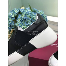 Roger Vivier Spring Summer Diamond Square Buckle Leather Casual Shoes Black