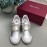 Roger Vivier Spring Summer Diamond Square Buckle Leather Casual Shoes Silver