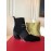 Roger Vivier Winter New Gold Square Buckle High Heel Boots Black